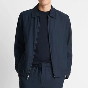 VINCE (nwt $598) Men's Linen-Blend Bomber Jacket Coastal Sz Large